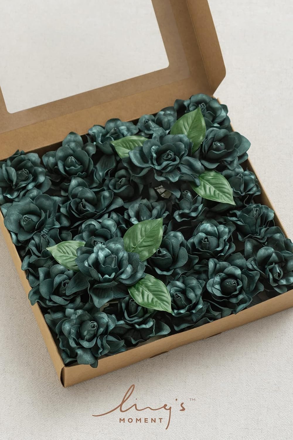 Ling's moment Flowers 25pcs Fake Gardenia Teal Green Artificial Flowers with Stem, Fake Flower for DIY Wedding Decorations Centerpieces Bouquets Boutonnieres(Flores Artificiales para Decoracion) - Image 6