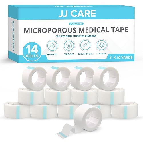 Micropore Tape [Pack of 14], 1” x 10 Yards, Breathable Paper Tape Medical Use, Latex-Free Paper Surgical Tape, Individually Boxed Paper Bandage Tape Rolls