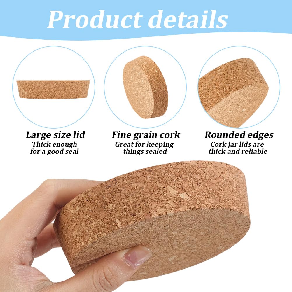 GORGECRAFT 2 tapones de corcho grandes para botellas de 10 a 11 cm, tapones de corcho cónicos de madera natural para botellas de vino, tapones de repuesto para cocina, boda, botellas de conservas — view 6