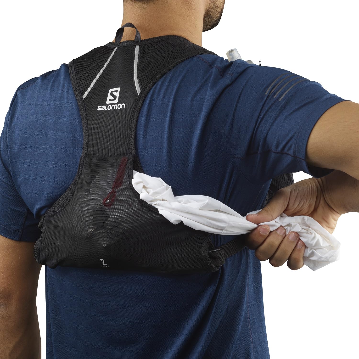 Salomon Agile 2 Gilet Unisex per Idratazione Trail Running Escursionismo MTB, Capacità essenziale, Dettagli riflettenti, Comfort in movimento