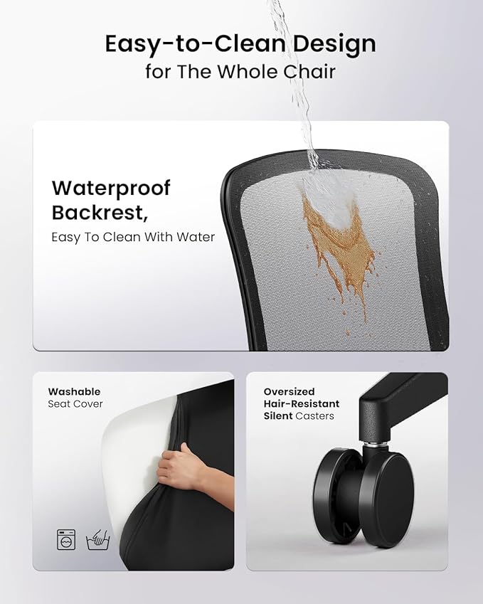 Silla de Oficina Ergonómica con Soporte Lumbar y Asiento Des miniatura 8