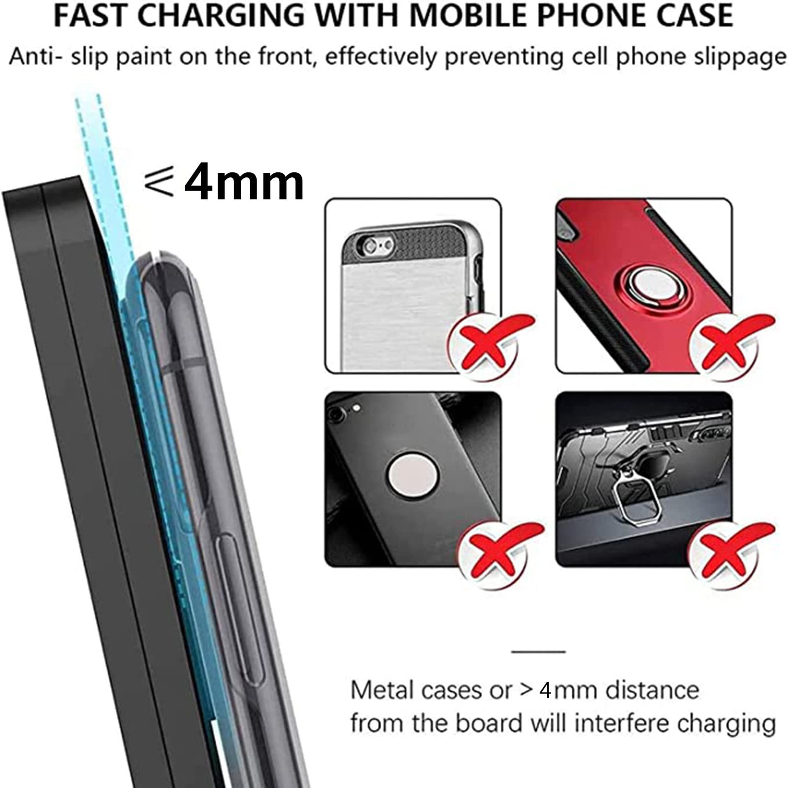 Cargador Inalámbrico para Coche para Mercedes Benz GLC/Coupé (2016-2022) 丨Clase C/C63/C43, Plataforma De Carga Rápida para Teléfono De 15 W para Cualquier Teléfono Móvil Habilitado para Qi