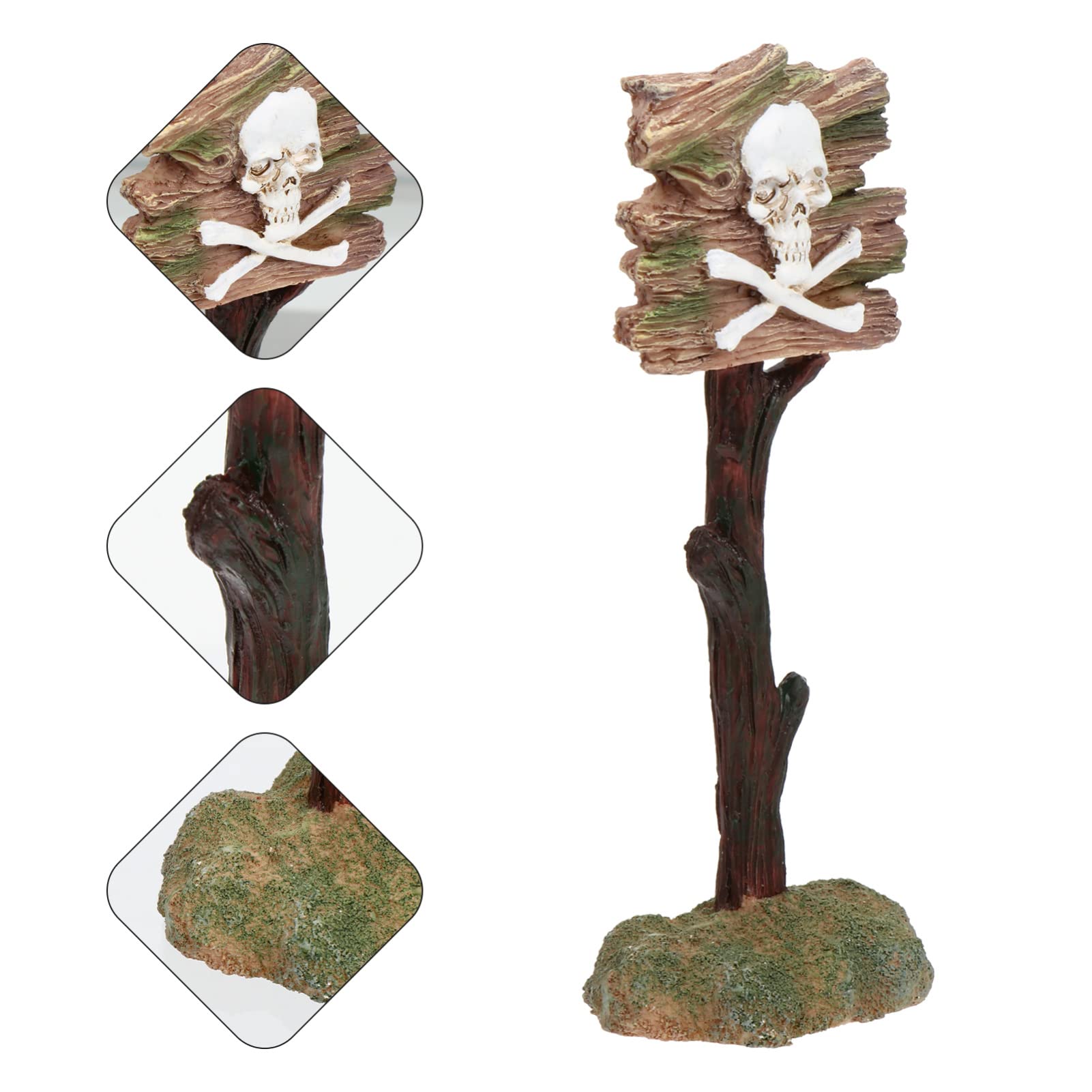 ULTECHNOVO 3pièces Ornement Résine Forme De Crâne pour Aquarium Décoration Originale avec Signal Avertissement pour Créer Une Ambiance Unique Votre Réservoir Eau