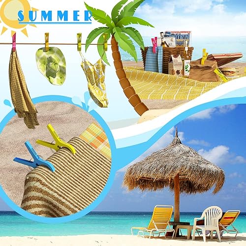 Miniatura 3 de Danmu Clips coloridos para toallas de playa clips de playa clips de toalla para silla de playa mantas tumbonas de piscina crucero paquete de 8 -