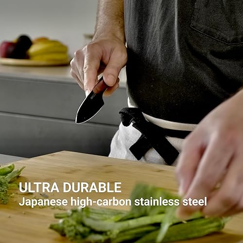 Miniatura 5 de HAST Juego de cuchillos de 4 piezas de diseño premium, juego de cuchillos profesionales afilados de acero al carbono japonés, ligero, ergonómico y