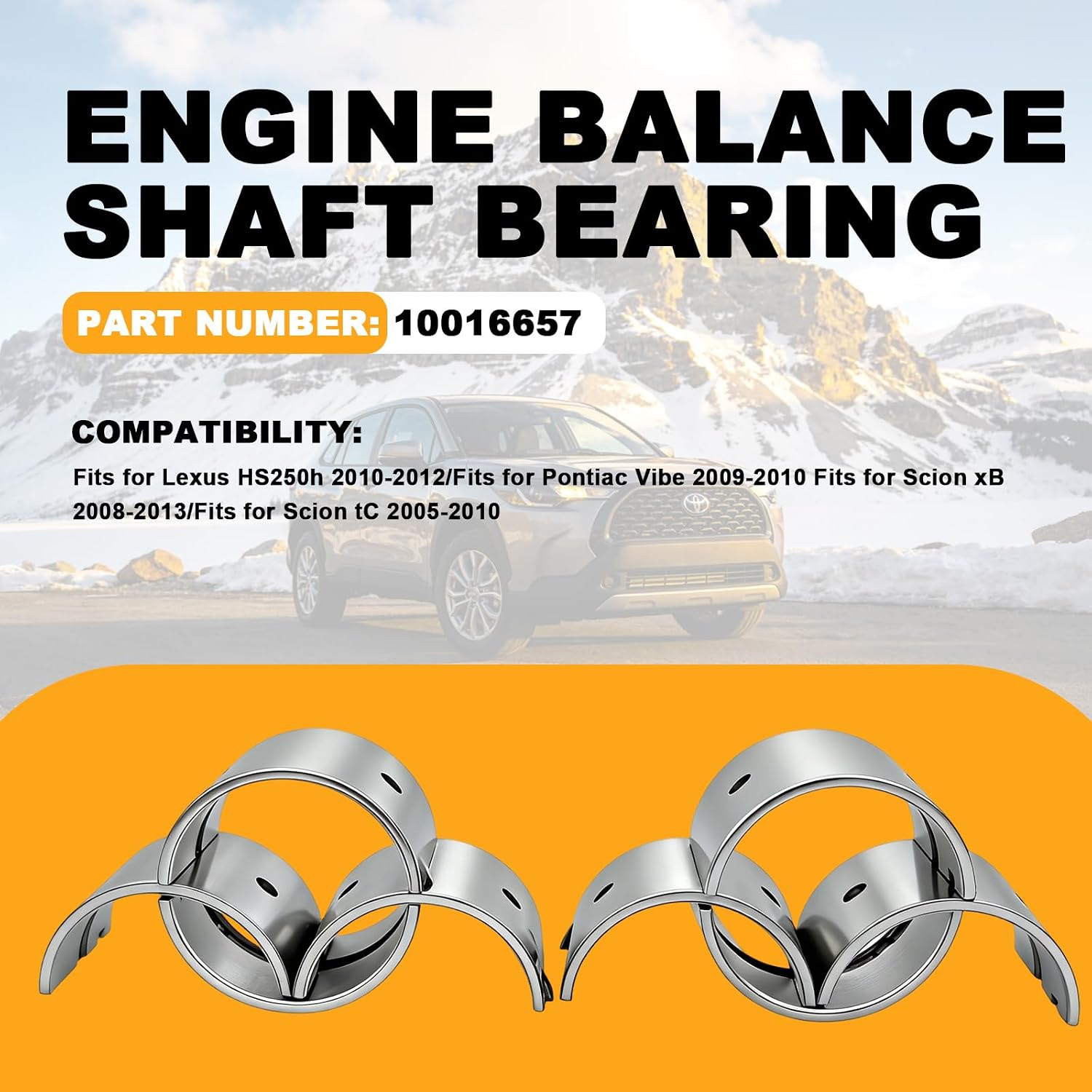 1191128011 Engine Balance Shaft Bearing Fit for Toyota Matrix Corolla Camry RAV4 Solara Highlander for Lexus HS250h for Pontiac Vibe Fit for Scion xB tC, 8Pcs