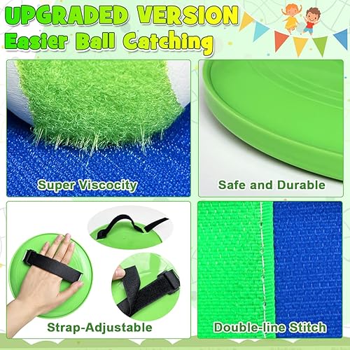 Vista 4 de ZMLM Juego de juguetes para atrapar bolas: juego de juguete mejorado para niños al aire libre, playa, piscina, patio trasero, césped, actividades