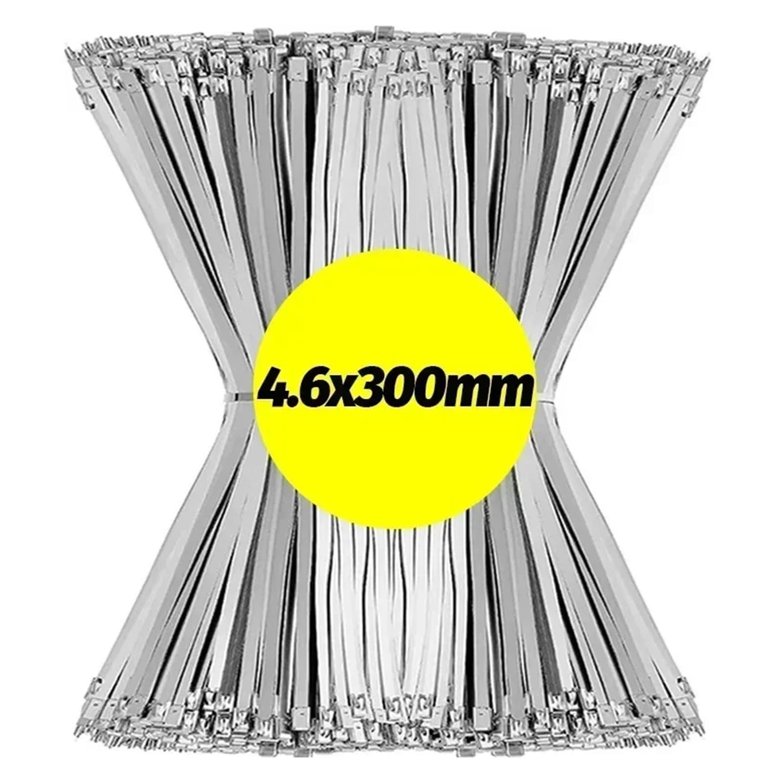 Fascette in acciaio inossidabile 20/200 fascette stringicavo in acciaio inossidabile, riutilizzabili, autosigillanti, con anello di fissaggio, organizer multiuso in metallo(4.6x300mm,200PCS)