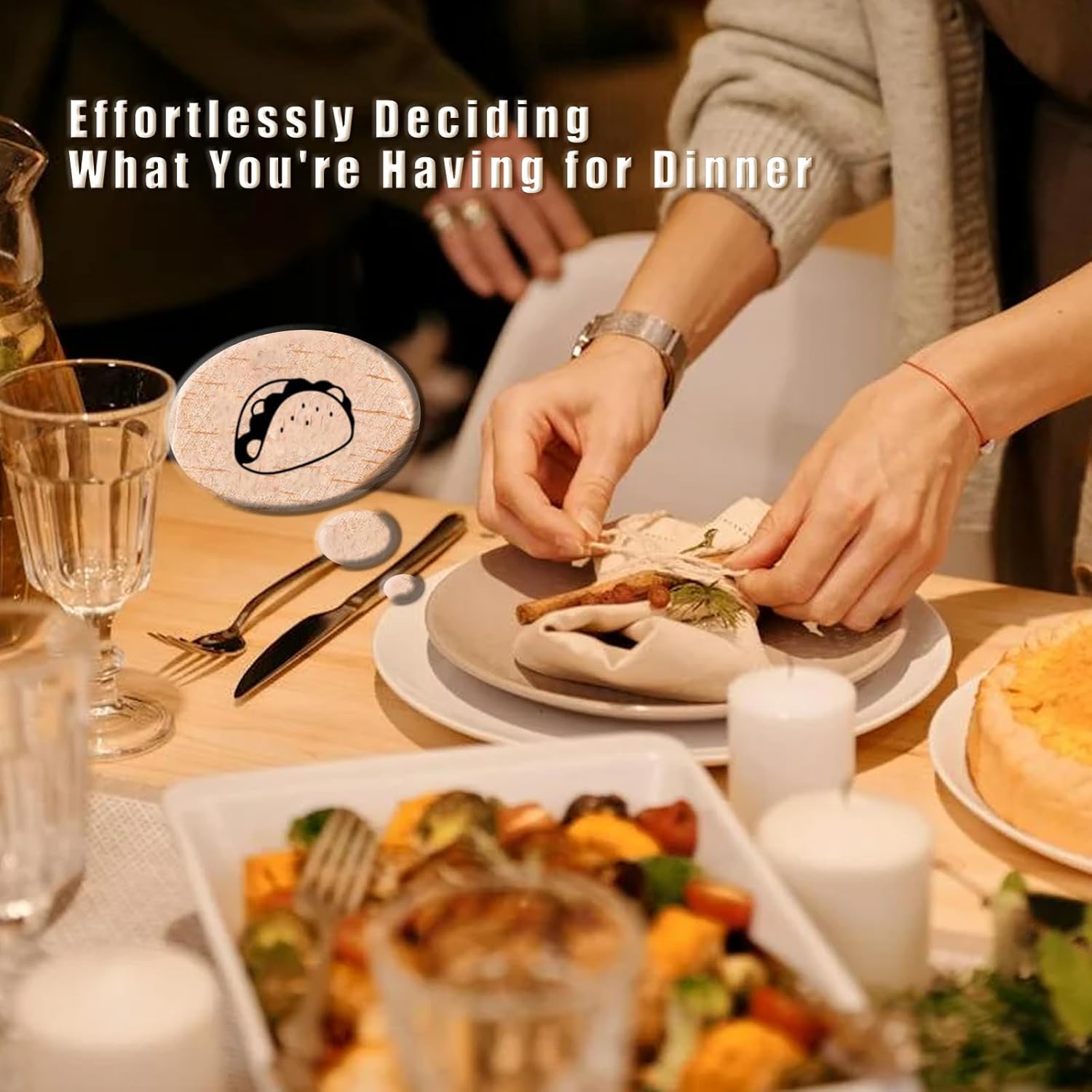 Wood Food Decision Dice Date Night Dice for Couples Anniversary Valentines Day Gifts for Him Her Husband Wife 12 Sided Food Dice Decider Funny Gift Ideas