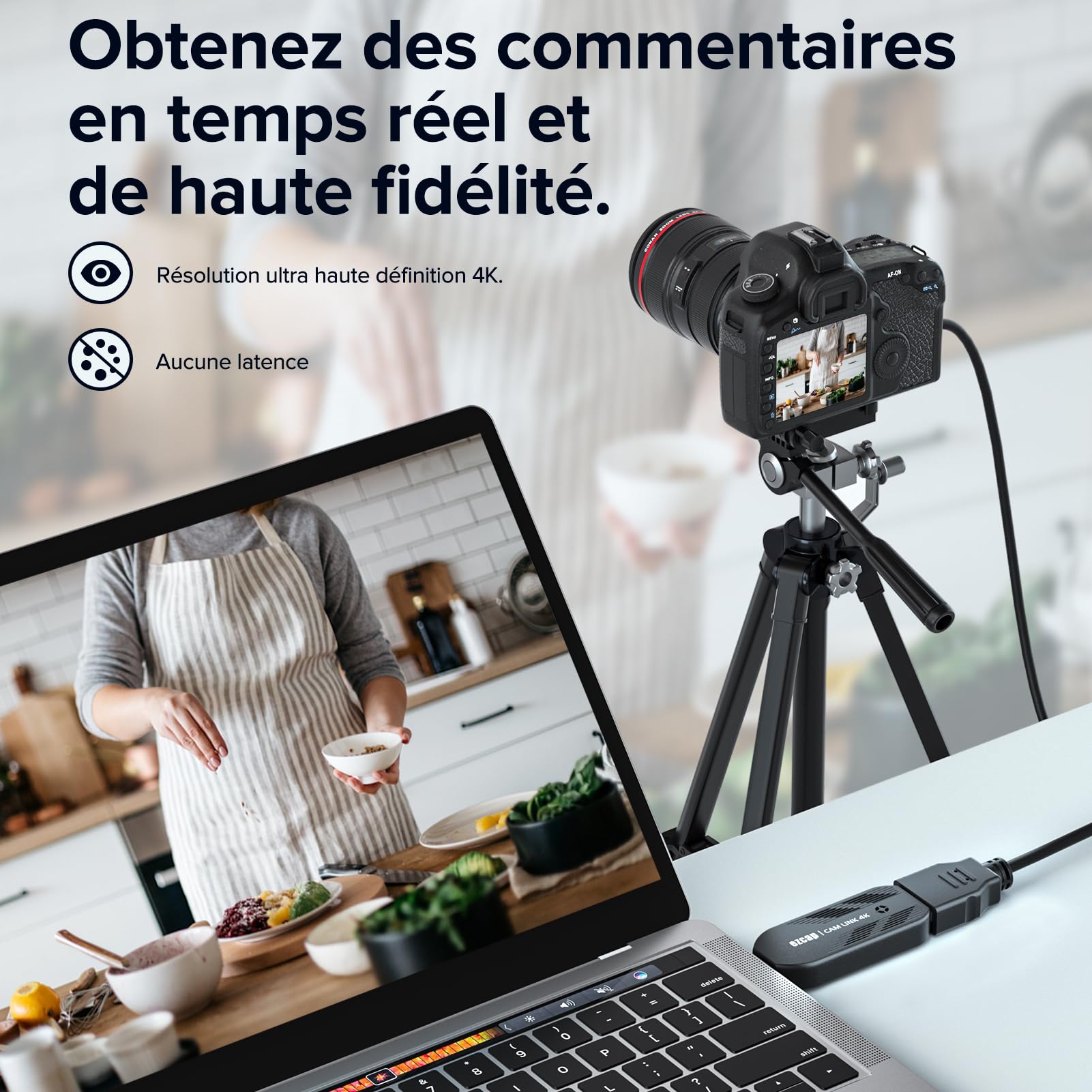 Mwin Carte de Capture vidéo, Cam Link 4K, Full HD 4K30/1080p120, Faible Latence, HDMI vers USB 3.0, Capture de Jeux vidéo pour Jeux, Streaming, Diffusion en Direct, enseignement en Ligne, conférence