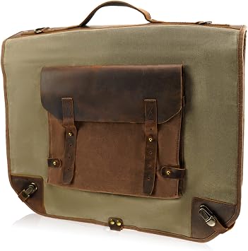 Waxed Canvas Leather Suit Luggage 