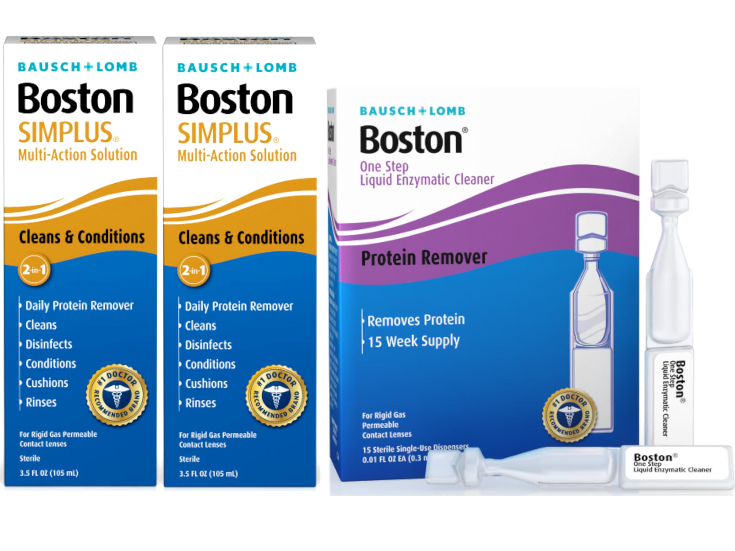 Boston Simplus Solução de Limpeza para Lentes RGP Multi-Ação 2 em 1 (2 ...