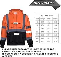 Vista 20 de ProtectX Class 3 High Visibility Safety Sweatshirt for Men, Reflective Hoodie with Large Pocket for Construction & Work