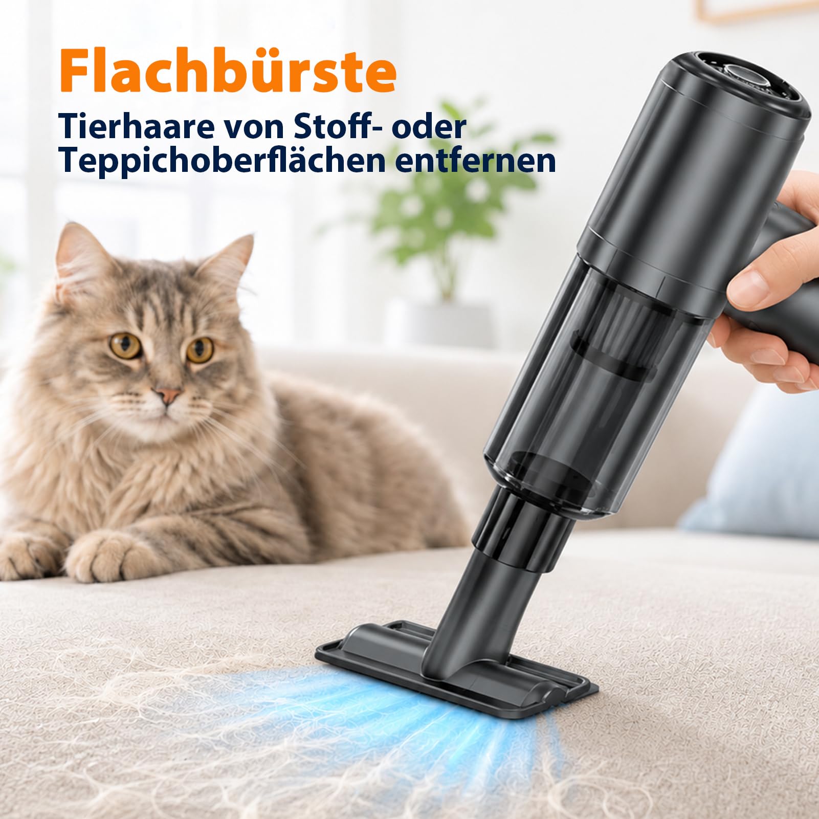 Handstaubsauger Akku Kabellos 30kPa - Mini Auto Staubsauger mit Bürstenloser Motor Stark Autostaubsauger Handsauger für Autos, Büros, Schlafzimmer, Küche, Wohnzimmer Haus& Tierhaar Reinigung