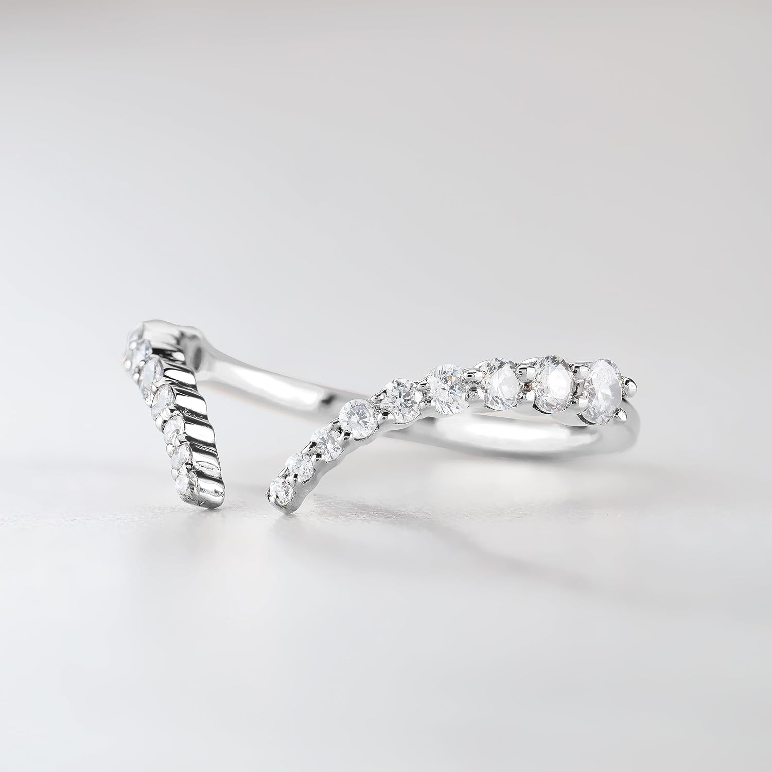 925 Sterling Silver VVS1 Moissanite Wedding Bands Diamond Ring Enhancer for Engagement Rings Curved Stacking Band Size 4 to 10