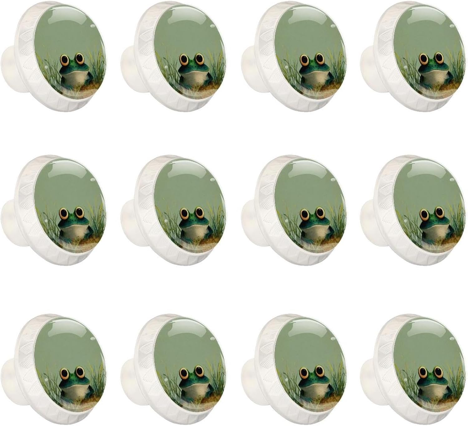 Black Base Cute Frog (1) Pattern Cabinet Knobs, Modern Decorative Drawer Knobs for Furniture Hardware, Easy Install for Kitchen Cabinet