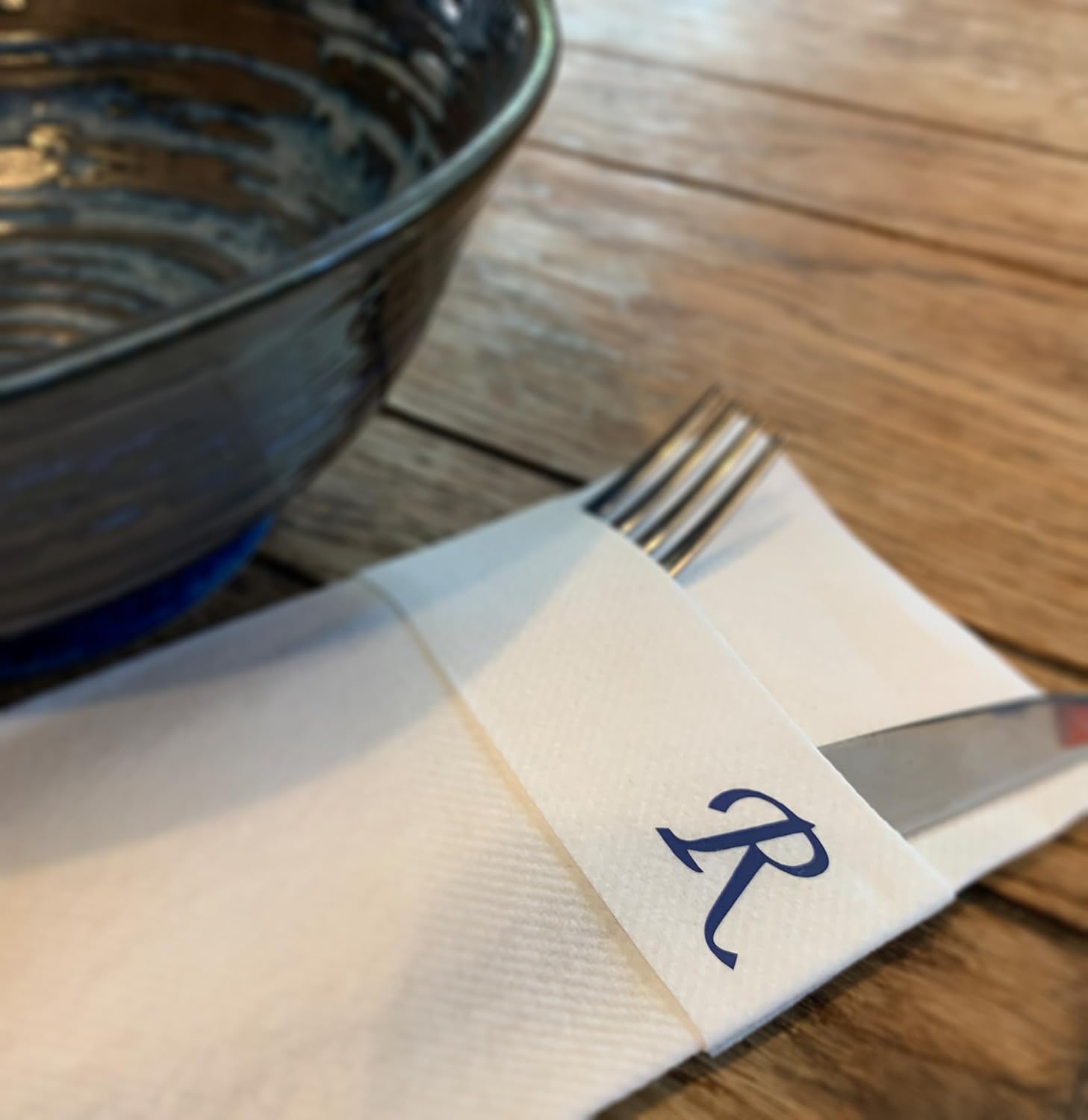 Custom printed monogram Airlaid Napkin, Linen-Like, Disposable, high absorbent, Soft & Perfect Built-in Flatware Pocket for bithday, bridal shower, baby shower, Party, Weddings or Events