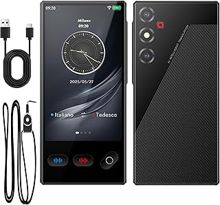 Traducteur Simultané Vocal AI avec 148 langues en ligne/19 Langues Hors Ligne(Français Hors Ligne), Traducteur Vocal Instantané avec Traduction par Photo, 5 Mégapixels