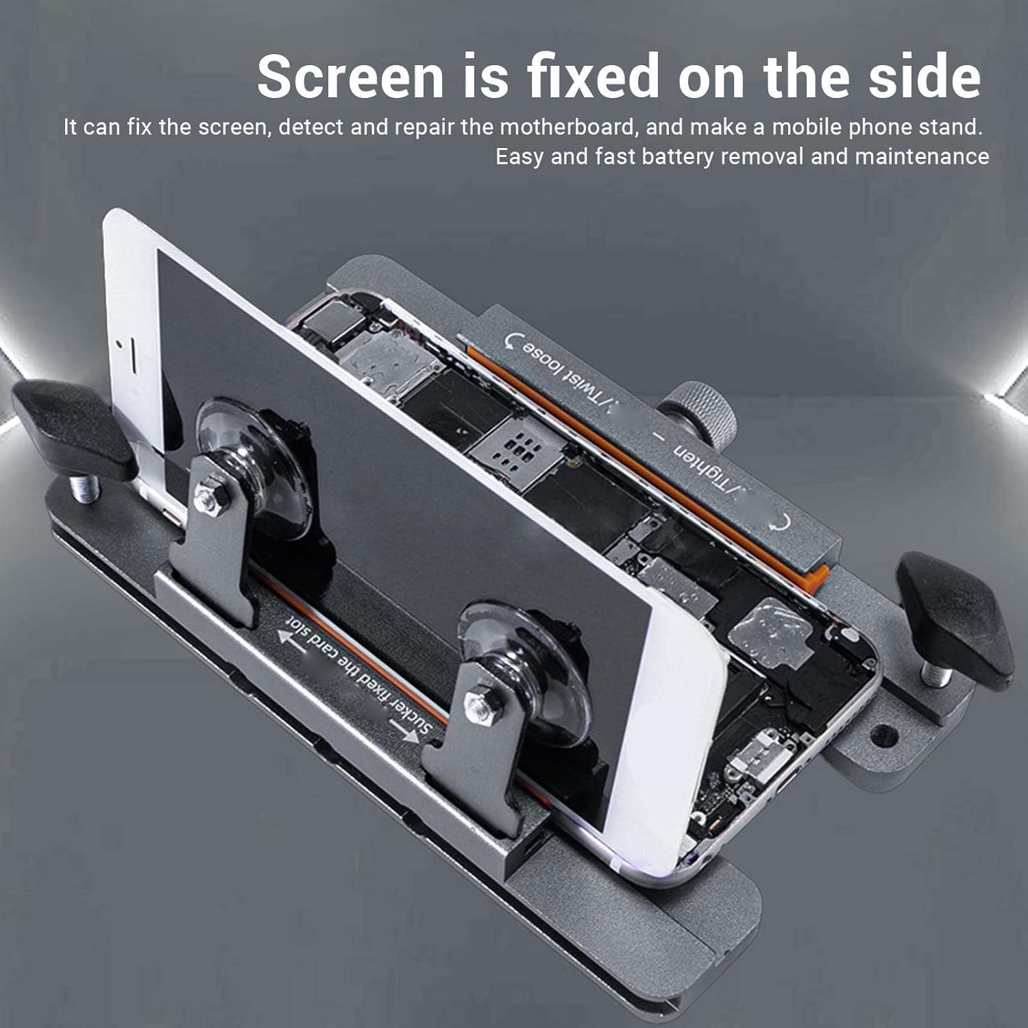 Eujgoov Phone LCD Separator Opening Tool, Screen Removal Tool 85-120mm Clamp 360 Rotatable with Suction Cup for Mobile Phone Repair