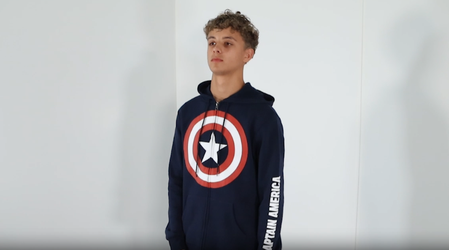 Sweat à Capuche Marvel Captain America – Bleu – Taille Unisexe (M Ou S)
