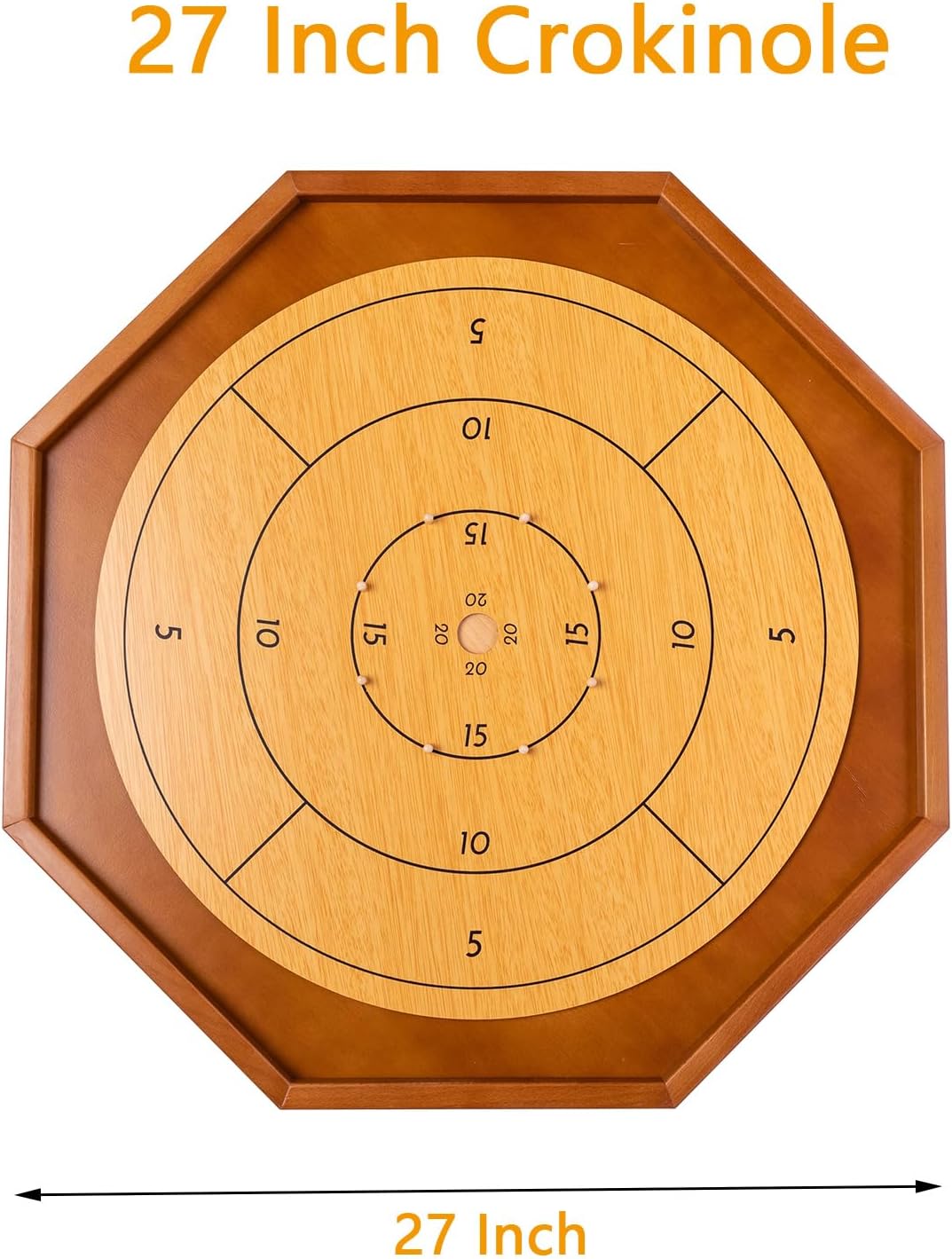 27 Inch Crokinole Board Game, Crokinole & Checkers with 22 Inch Playing Surface, 24 Discs and Storage Bag, Canadian Heritage Tabletop Games, Dexterity Krokinole Games for Families and Friends