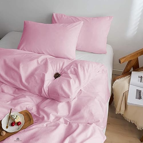 Miniatura 2 de AYANSHI BEDDING Funda de edredón tamaño Cal King, color rosa bebé, juego de funda de edredón de microfibra cepillada suave con cierre de cremallera,