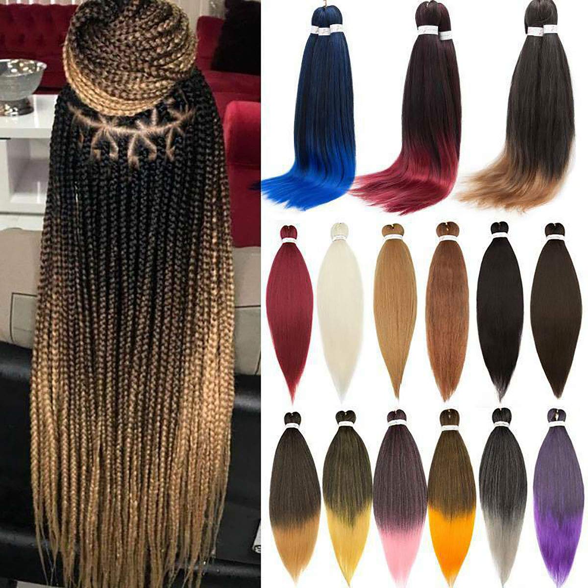 Buy Prestretched Braiding Hair Extensions Professional Itch Free