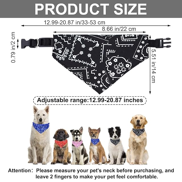 Foto 2 de 7 de HACRAHO Collar bandana para perro, 4 piezas, pañuelos desmontables para perro, cuello de bufanda, lavable