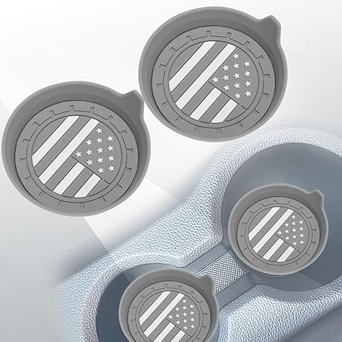 Miniatura 1 de Smeyta Paquete de 2 posavasos de coche con bandera de Estados Unidos, portavasos universales para vehículo, portavasos para automóvil con borde