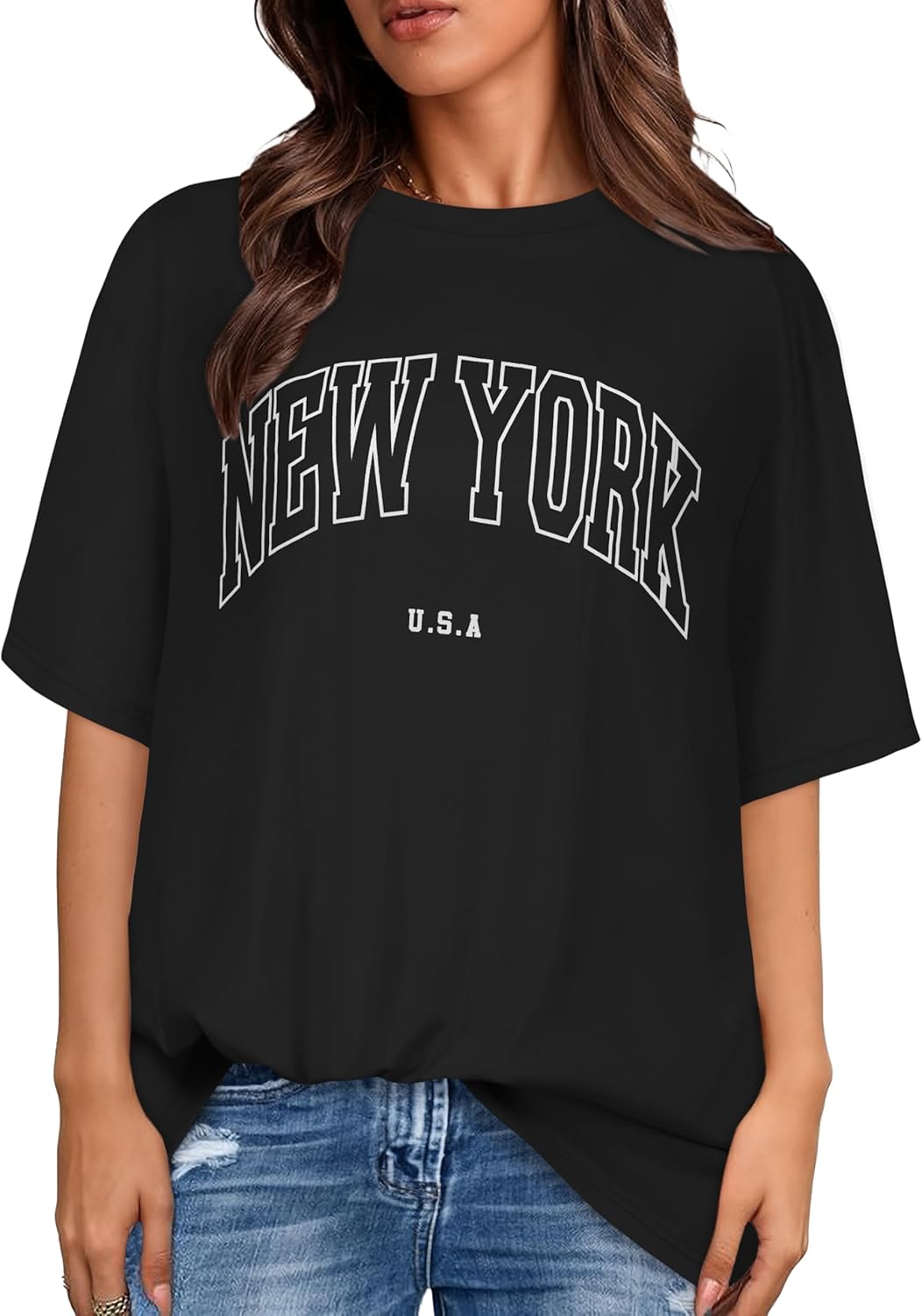 rosemia Oversized Tshirts for Women Summer Short Sleeve Round Neck Graphic Tee Shirt rosemia Oversized Tshirts for Women Summer Short Sleeve Round Neck Graphic Tee Shirt