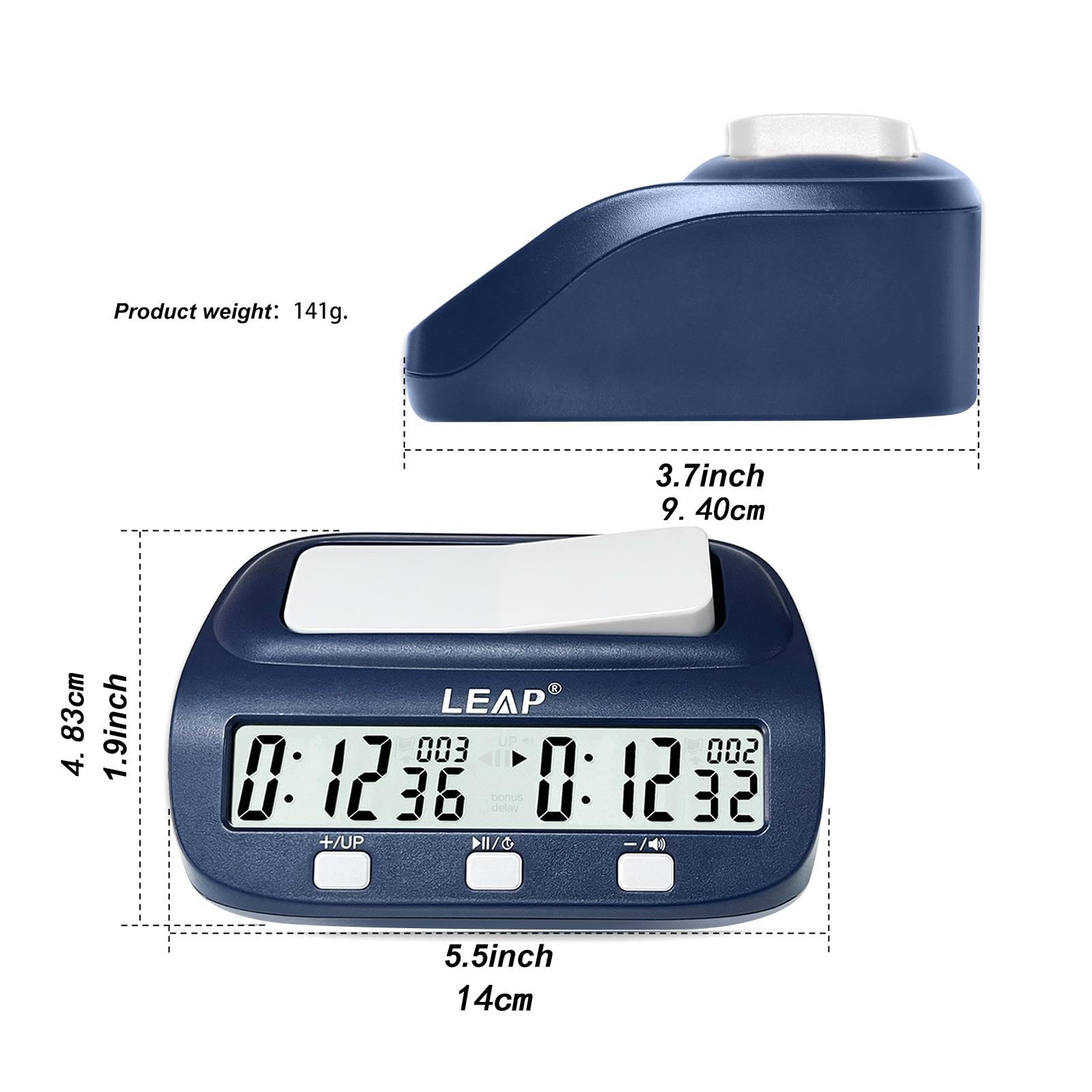 Horloge D'Échecs Électronique Minuterie Portative Jeux de Plateau Réveil Alarme Fonction Minuterie Mémoire Affichage Clair PP Adaptée Joueurs Entraîne