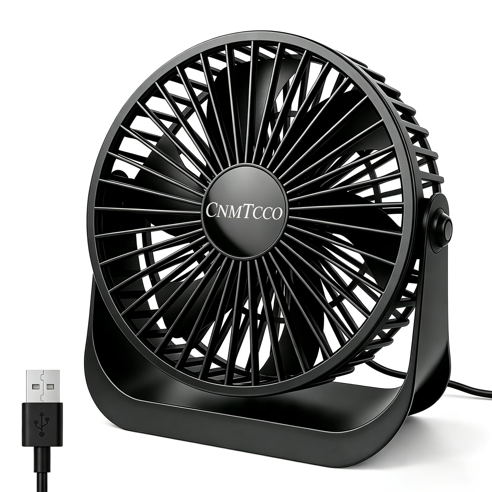 CNMTCCO Desk Cooling Fan, 7inch USB Powered Fan for Bedroom, 3 Speeds Quiet Portable Table Fan, 360° Rotatable Personal Mini Desk Accessories for Home Office Travel