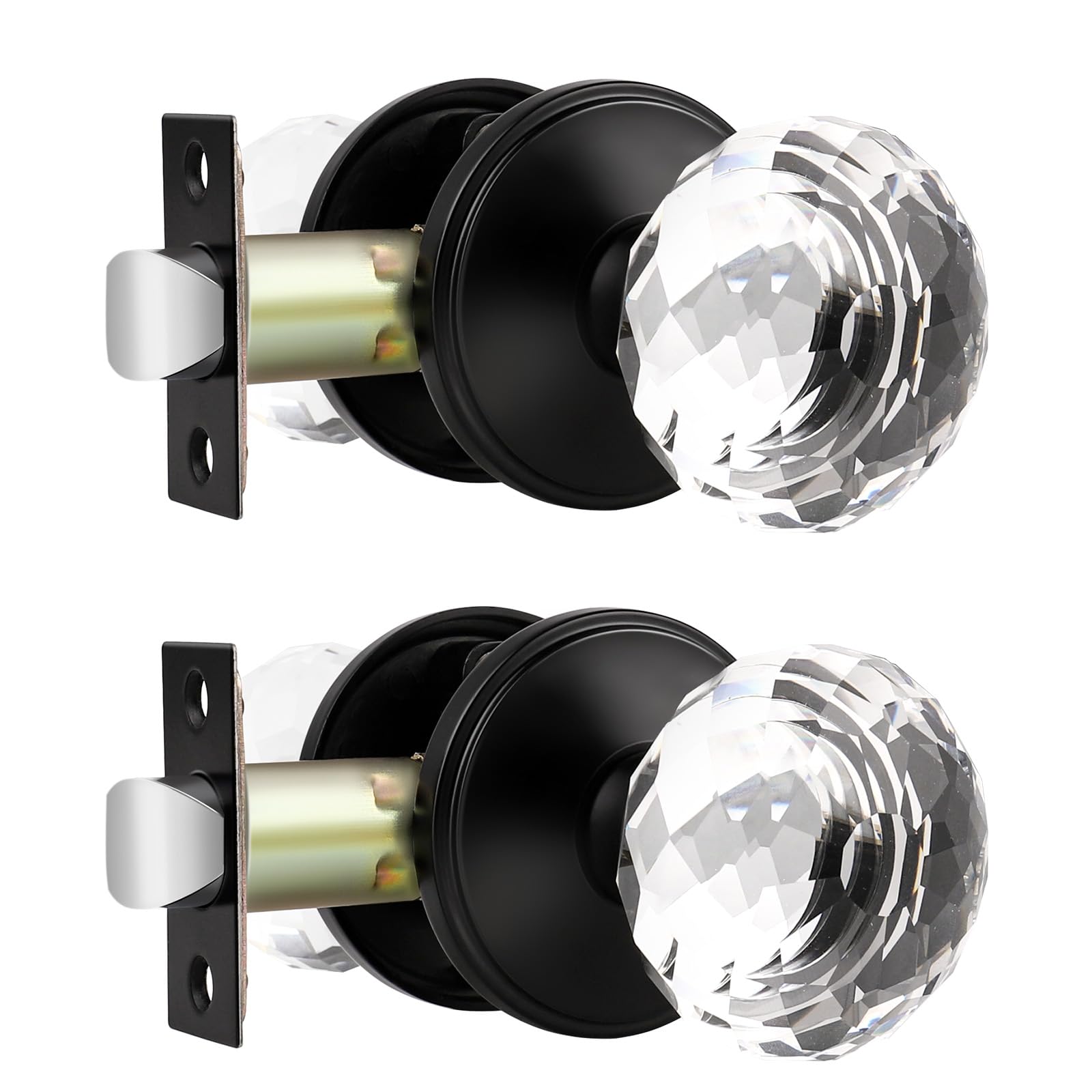 Elegant Black Crystal Door Knobs - 5 Pack -11