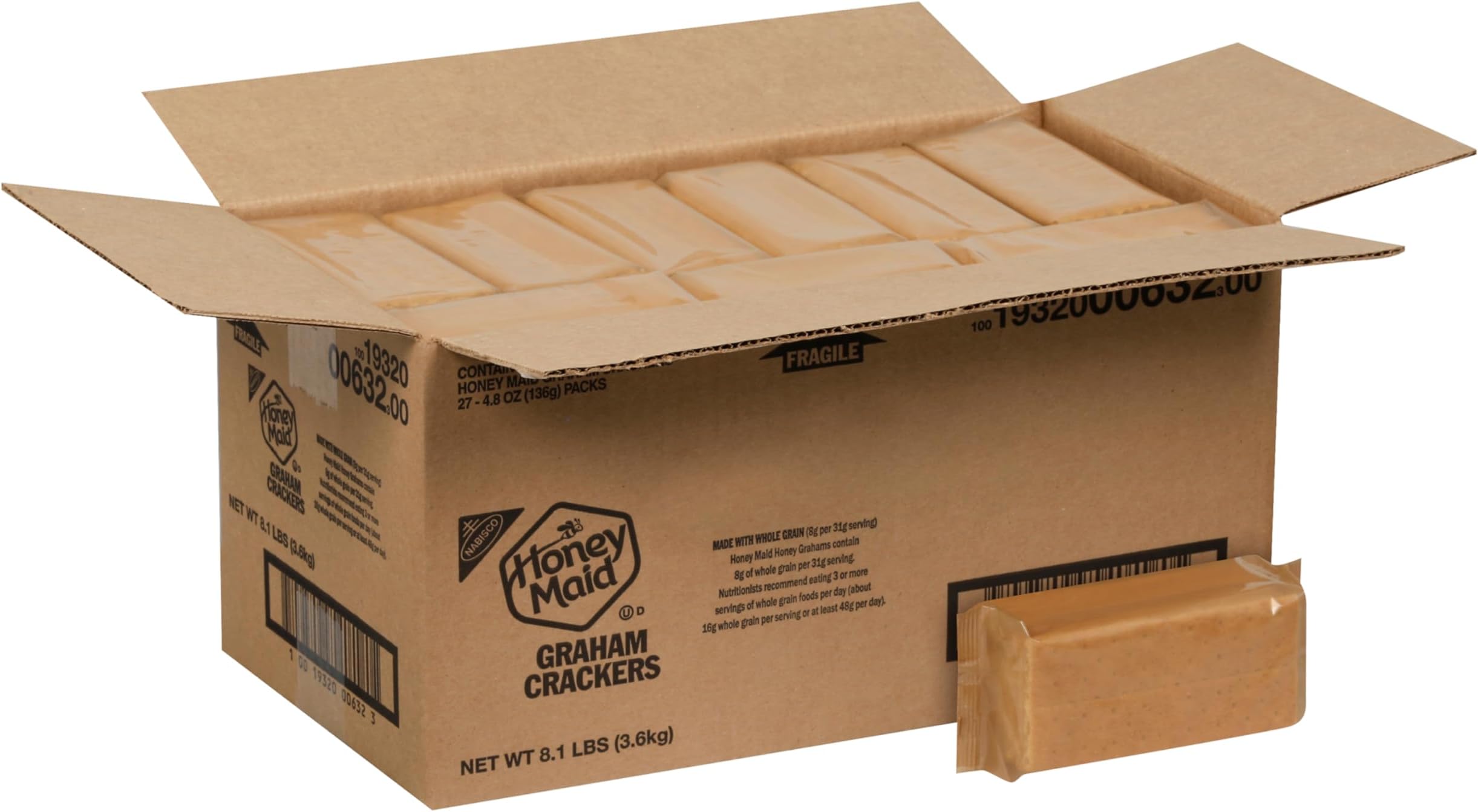 Graham Crackers, Lunch Snacks, Bulk Snacks, 27 - 4.8 oz Packs