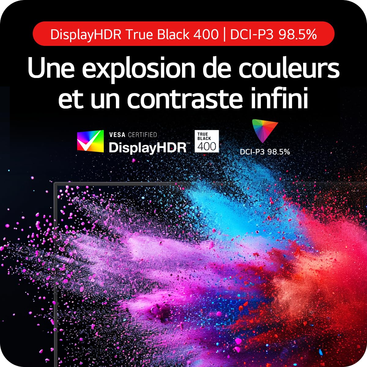 LG Ultragear™ OLED 32GS95UV-B Ecran PC Gaming 32" - Dalle OLED résolution UHD,4K (3840x2160), 0.03 ms GtG 240Hz, DisplayHDR™ TrueBlack400, DCI-P3 98.5%, AMD FreeSync Premium Pro, NVIDIA G-Sync