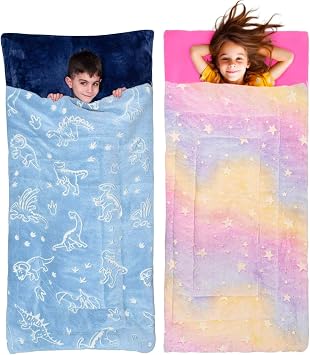 Bollepo Dinosaur & Rainbow Stars Sleeping Bag Bundle