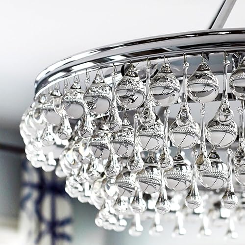 Miniatura 5 de Calypso 6 Light Crystal Teardrop Polished Chrome Chandelier