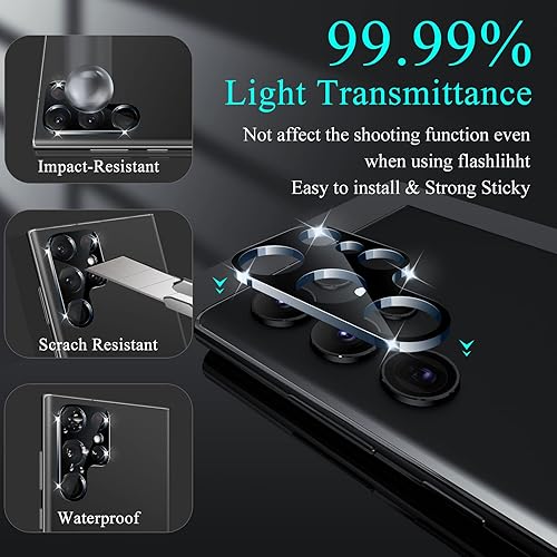 Miniatura 12 de LYWHL Paquete de 2 + 2 protectores de pantalla de privacidad para Samsung Galaxy S23 Ultra (no de vidrio), película flexible antiespía compatible