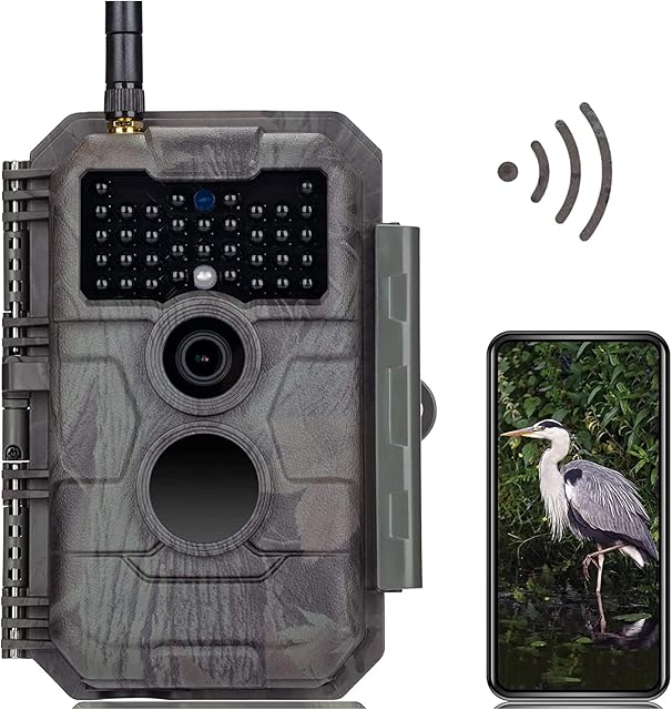 GardePro E6 Wildlife Camera, WiFi, 24MP 1296P, 110° View Angle, Trail Camera with Night Vision Motion Activated, Garden Camera Trap