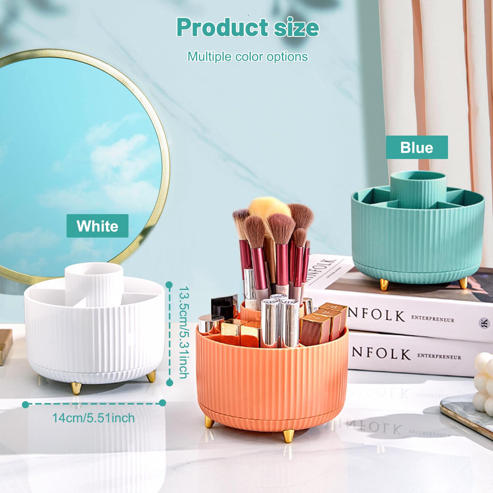 Lenfuos Rotating Pen Pencil Holder Desk Organiser - Image 3