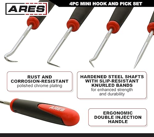 Miniatura 3 de ARES 10038 - Juego de 5 piezas de extracción de manguera y sellado, incluye púa de sello de 90 grados y removedores de manguera de desplazamiento