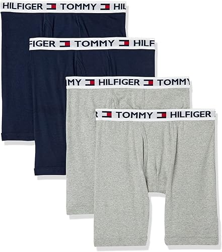 Tommy Hilfiger Calzoncillos bóxer clásicos de algodón para hombre, paquete de 4 unidades, exclusivo de Tienda