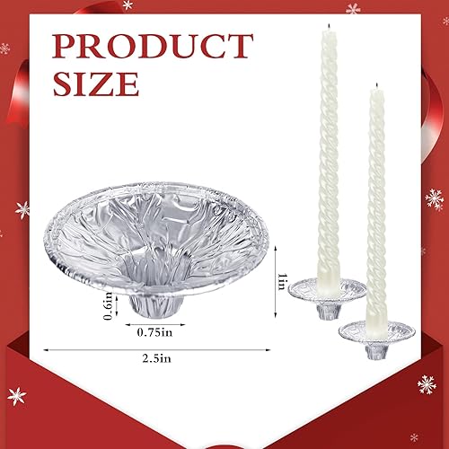 Miniatura 8 de Dandat Portavelas de papel de aluminio para Shabbat a granel, protectores de goteo de velas, resistentes y desechables, portavelas de aluminio (300