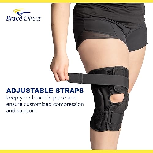 Miniatura 6 de Brace Direct Rodillera de talla grande con bisagra interna, rodillera de compresión para hombres y mujeres con sobrepeso, soporte para dolor de