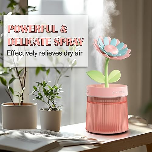 Miniatura 4 de Lindo mini humidificador de 10.8 fl oz de niebla fría con 2 modos de niebla, para el hogar, guardería, oficina, mini humectante de aire portátil,