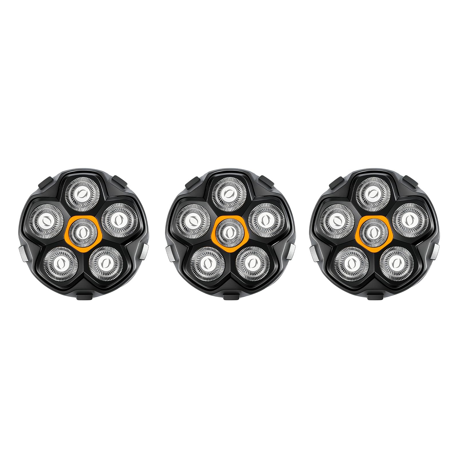 6D Cabezal de repuesto para afeitadora masculina – Cabezal de afeitar magnético, afeitado en húmedo y seco, compatible con Kensen, JoyKoi, Kibiy (Amarillo, 3 piezas)