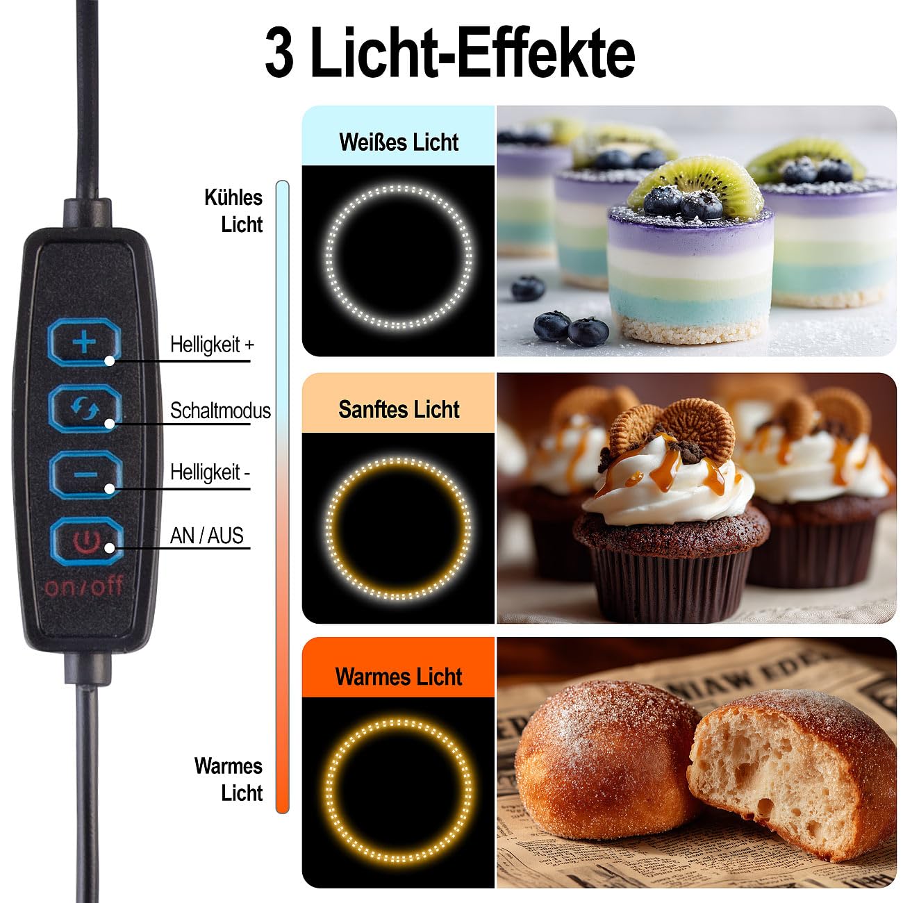 Somikon Fotostudio: Fotobox zum Fotografieren, faltbar, mit LED-Licht, 60 x 60 x 60 cm (Lichtzelt, Studio Lichtzelt, Bilder)