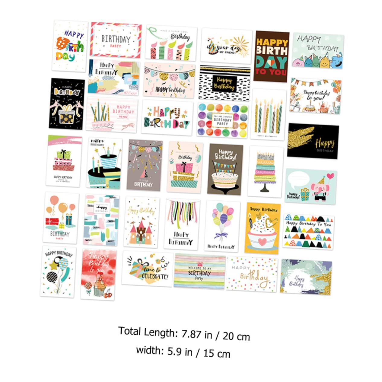 ifundom 36 Biglietti di Auguri Compleanno in Carta Buste, Biglietti di Auguri Creativi per Festa di Compleanno, Adatti per Adulti e Bambini, per DIY
