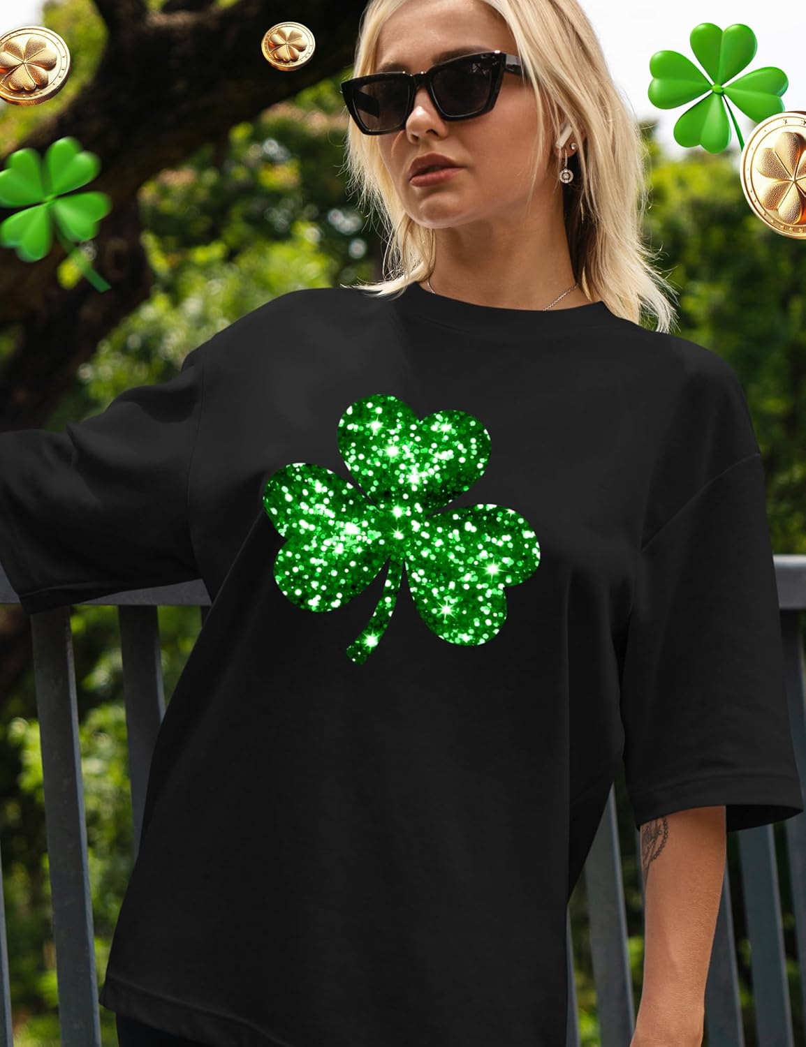 St Patricks Day Shirt Women - Lucky Shamrock Sweatshirt - St. Patrick's Day Sweatshirt - Image 6