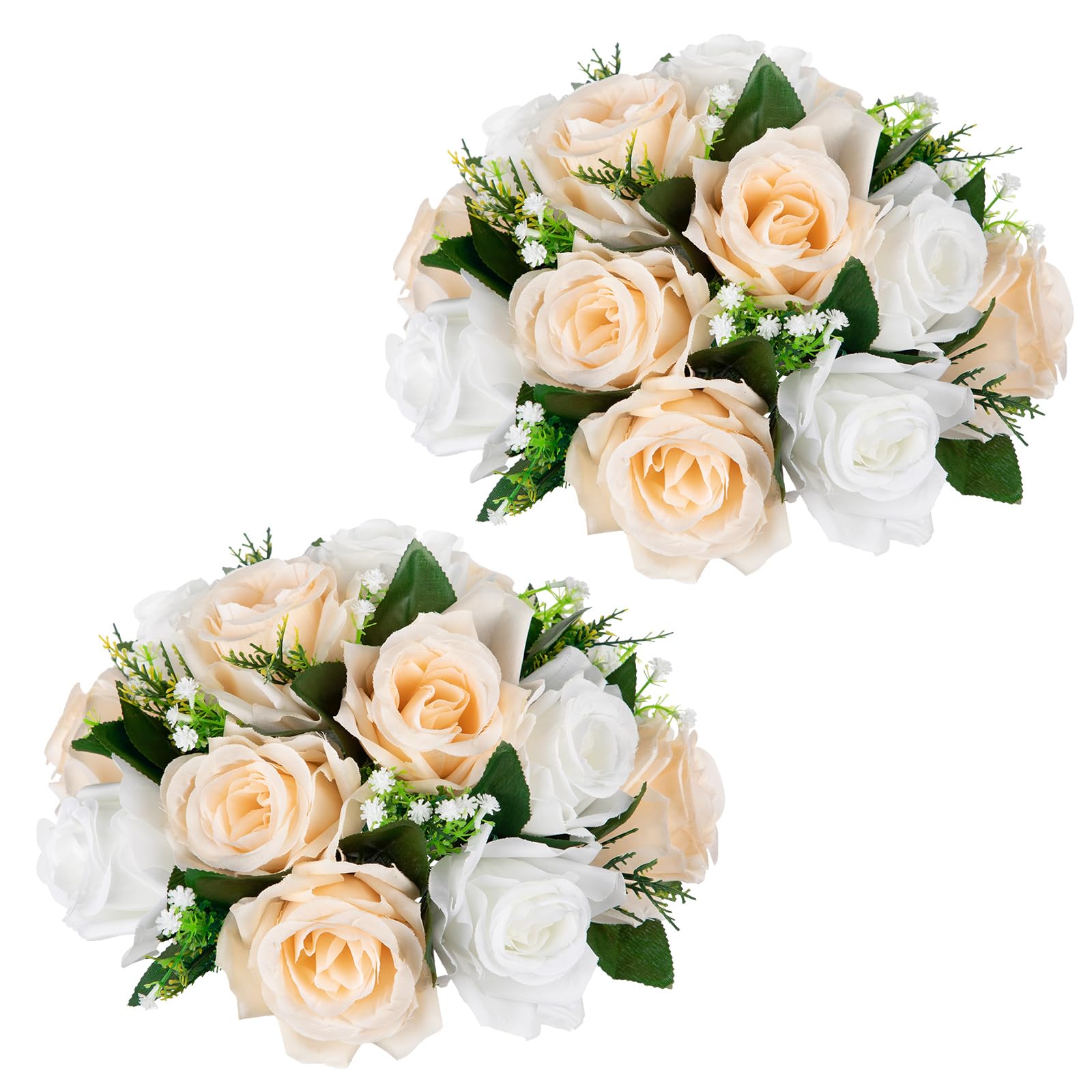 Briful Champagne White Flower Balls
